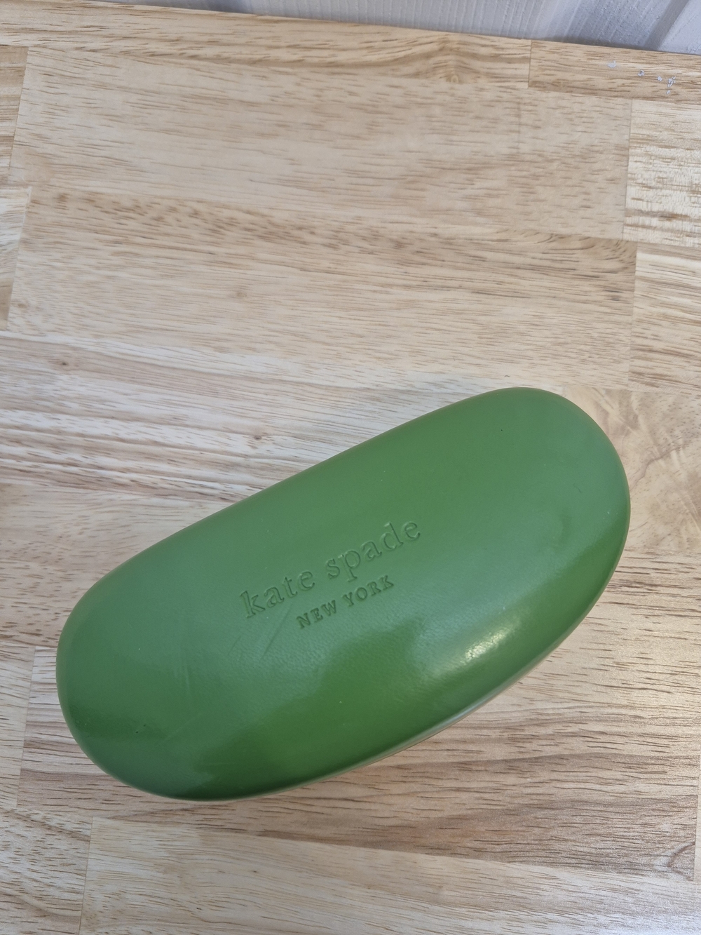 Kate Spade New York Green Hard Shell Eyeglass Case Eyes Graphic Preppy Quirky